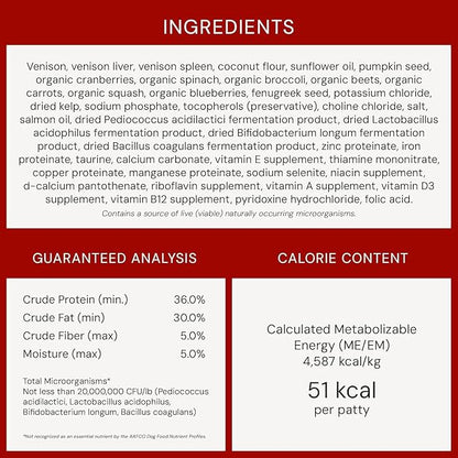 Stella & Chewy's Freeze-Dried Raw Dinner Patties - Simply Venison Recipe - High Protein Grain-Free Puppy & Dog Food - Perfect for Picky Eaters - 25 oz (Pack of 2)
