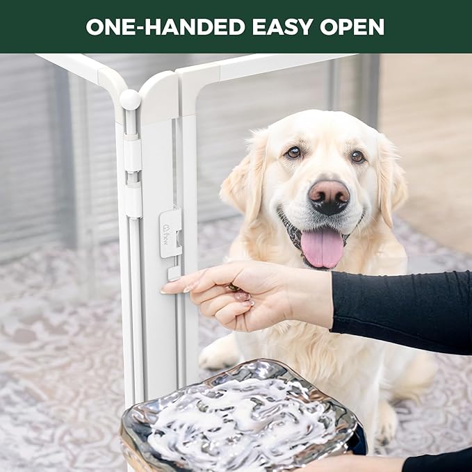 FXW AuraSpace Pro Acrylic Indoor Dog Playpen, Heavy-Duty with Metal Frame, 40" Height 6 Panels for Medium and Large Dogs, White│Patented