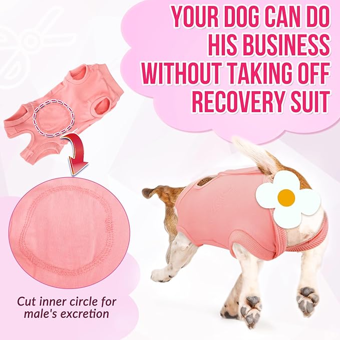 Lukovee Recovery Suit for Dogs, Onesie Surgery Recovery Suit for Female Male Dogs, Abdominal Wounds Cone E-Collar Alternative Prevent Licking Spay Recovery Suit (Peach,XL)