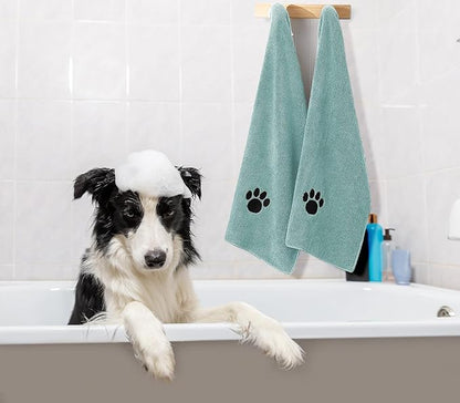 Puomue Microfiber Dog Towels for Drying Dogs, Super Absorbent and Soft Pet Grooming Towel, 40 Inch X 23.6 Inch, Perfect for Large, Medium or Small Dogs, Lake Blue