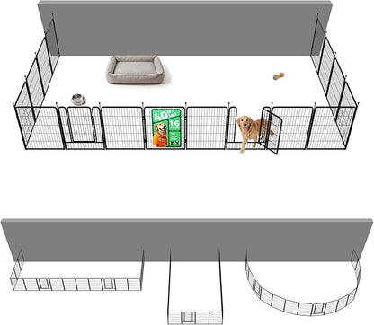 FXW Rollick Dog Playpen with Anchor Kit (Pack of 4) – 40 Inch 16-Panel Dog Pen for Large Dogs, Stable & Safe Indoor/Outdoor Play│Patented