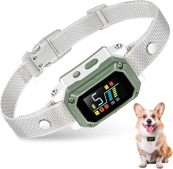 Dog Bark Collar for Large Medium Small Dogs, Rechargeable Smart Bark Collar, Anti Barking Training Collar with Adjustable Sensitivity Beep Vibration Shock