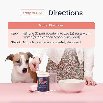 Vets Preferred Puppy Milk Replacement Formula - Dog Milk Replacer Powder Supplement for Pregnant, Lactating, Aging Dogs - Enriched with Colostrum - Nutritious Nursing Formula for Puppies - 12 Oz