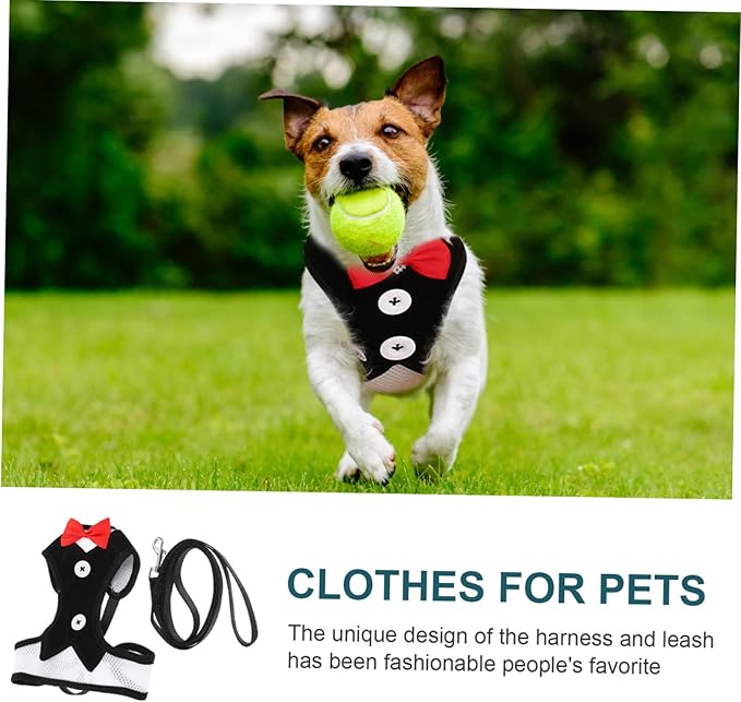 COLLBATH Small Dog Harness and Leash Set Style Tactical Harness Pet Vest Leash Kit
