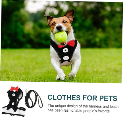 COLLBATH Small Dog Harness and Leash Set Style Tactical Harness Pet Vest Leash Kit