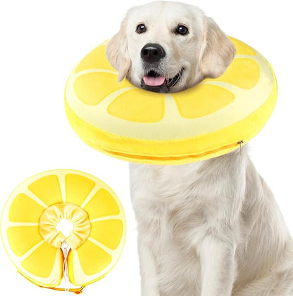 Inflatable Dog Cone, Protective Inflatable Collar for Jumbo Dogs, Soft Adjustable Pet Cone Alternative After Surgery for Wound Healing and Prevent from Biting or Scratching,XL(18"-22.5")