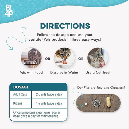 Cat Respiratory Comfort Supplement - Natural Breathe Easy Feline Support for All Seasons, Coughing, Occasional Nasal Stuffiness and Sneezing - 400 Odorless, Easy-to-Administer Tasteless Pills