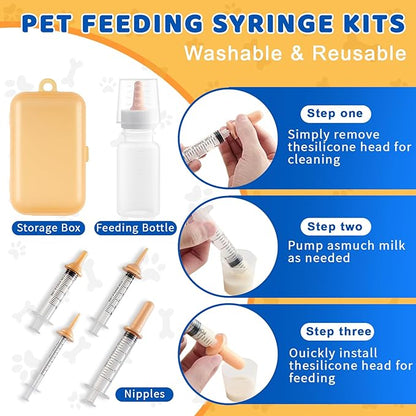 52pcs Puppy Whelping Supplies,Whelping kit,Puppies Birth,Kitten Dog Supplies,Puppy kit,Bottle Feeding kit for Newborn Puppy, Puppy Whelping Collars,Tube,Cord Clamps,Gloves,Digital Thermometer Scale