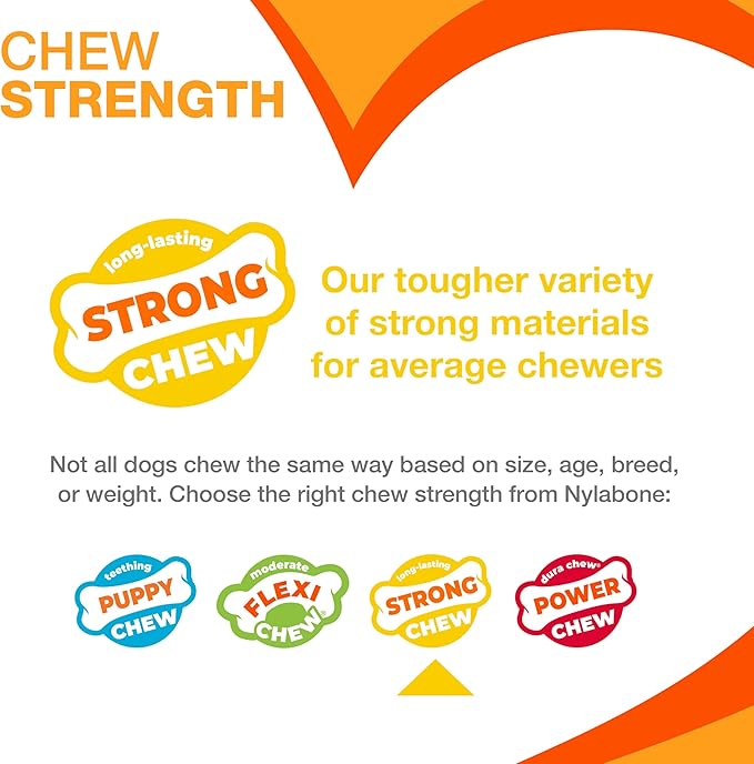 Nylabone Double Action Bone Strong Chew Toy for Dogs, Rubber Dog Toys for Moderate & Aggressive Chewers, Bacon Cheeseburger, Small - Up to 25 Ibs, 1 Count