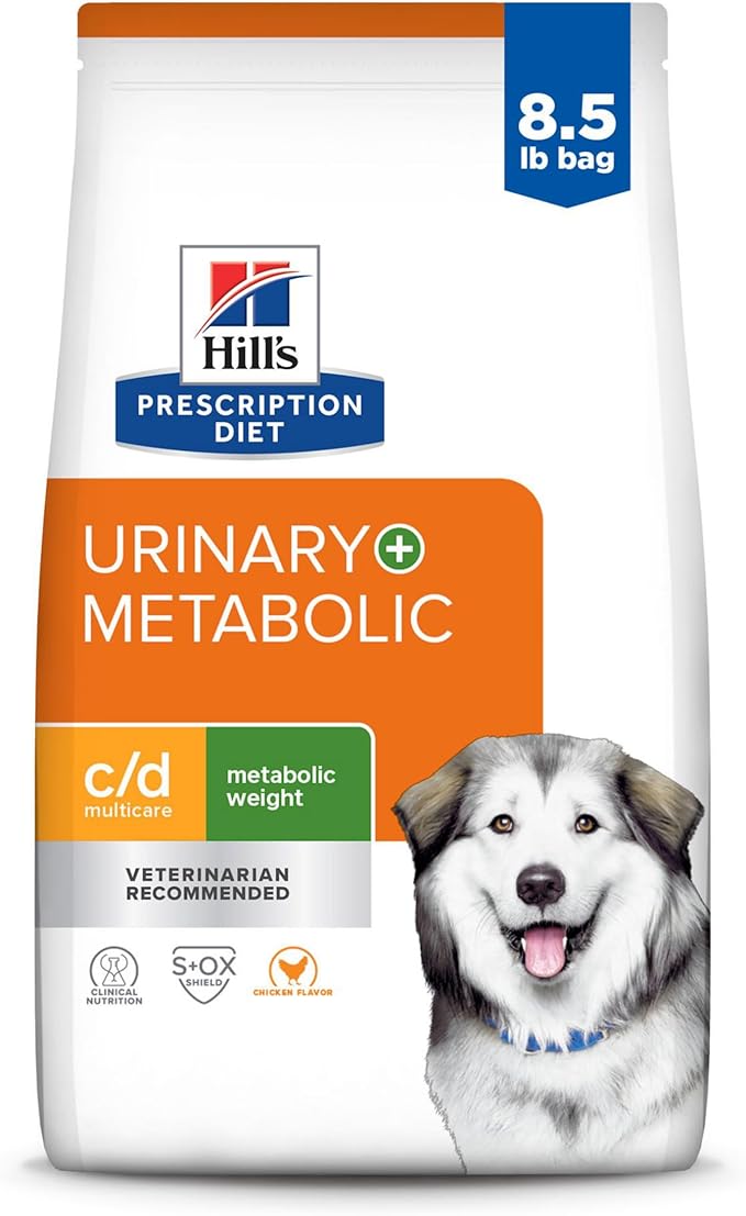 Hill's Prescription Diet c/d Multicare + Metabolic Weight Dry Dog Food, Chicken, 8.5 lb. Bag