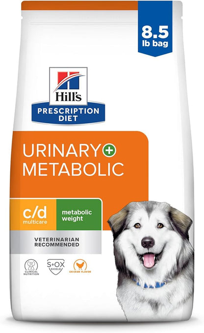 Hill's Prescription Diet c/d Multicare + Metabolic Weight Dry Dog Food, Chicken, 8.5 lb. Bag