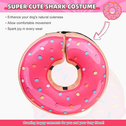 KOOLTAIL Inflatable Dog Cone Collar, Soft Donut E Collar for Dogs After Surgery to Stop Licking Enhanced Alternative, Blow Up Pet Neck Pillow Recovery Adjustable Cone for Dog Cat, Upgrade Size,Donut M