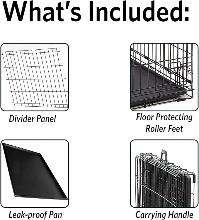 MidWest Homes for Pets 48-Inch LifeStages Crate for Extra-Large Breeds, 90-110 lbs, Single Door Folding Dog Crate with Divider Panel, Leak-Proof Tray & Secure Latch, Heavy-Duty & Easy to Assemble