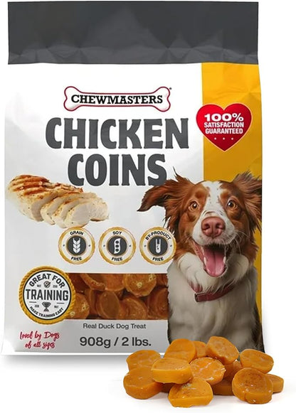 Chewmasters Chicken Coins Training Treats for Dogs (32 oz) – Dog Training Treats – Healthy Rewards – Real Chicken Meat Bites for All Breeds