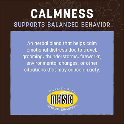 Earth Animal Apothecary Liquid Supplement - Calmness Herbal Remedies for Dogs & Cats - 2 fl oz