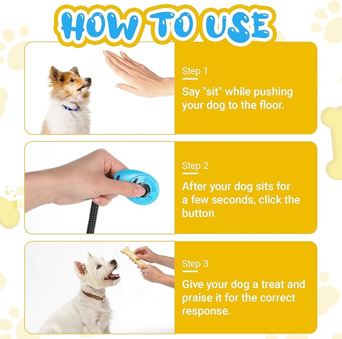 30 Pcs Dog Training Clicker, Pet Behavioral Training Clickers with Wrist Strap Bird Clicker Cat Clickers Puppy Trainings Supplies for Dogs Cats Horses Birds Behavioral Train Accessories