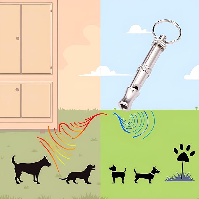 2Pcs Silver Adjustable Ultrasonic Dog Whistle,Portable Whistle Pet Whistle Supersonic Whistle Dog Whistles for Pet Training，Training and Behavior Aids，Dog Whistles