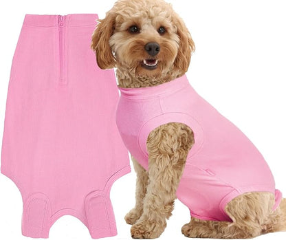 Recovery Suit for Dogs,Dog Cone Alternative Zipper Surgery Suit Female Spay,Soft Dog Surgery Suit for Anti Licking,Breathable Surgical Suit for Dogs Female Spay