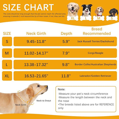 ASENKU Dog Cone Collar, Soft Adjustable Cone for Dogs to Stop Licking, Lightweight Recovery Dog Cone After Surgery, Pet E-Collar for Small, Medium & Large Dogs(Grey, M)