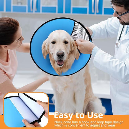 Paterr 9 Pcs Soft Dog Cone Collar Adjustable Protective for Pet Flexible Plastic Cone for Dog After Surgery Recovery E Collar for Wound Healing Small Medium Large(Colorful)