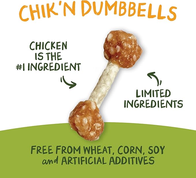 Pet 'n Shape Chik 'n Rice Dumbbells - All Natural Dog Treats, Chicken, 8 oz, 10408