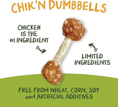 Pet 'n Shape Chik 'n Rice Dumbbells - All Natural Dog Treats, Chicken, 8 oz, 10408