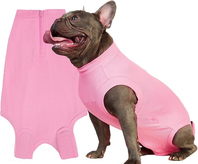 Recovery Suit for Dogs,Dog Cone Alternative Zipper Surgery Suit Female Spay,Soft Dog Surgery Suit for Anti Licking,Breathable Surgical Suit for Dogs Female Spay