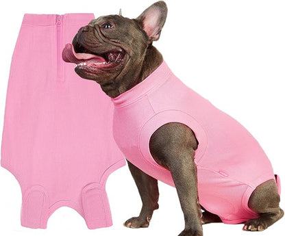 Recovery Suit for Dogs,Dog Cone Alternative Zipper Surgery Suit Female Spay,Soft Dog Surgery Suit for Anti Licking,Breathable Surgical Suit for Dogs Female Spay
