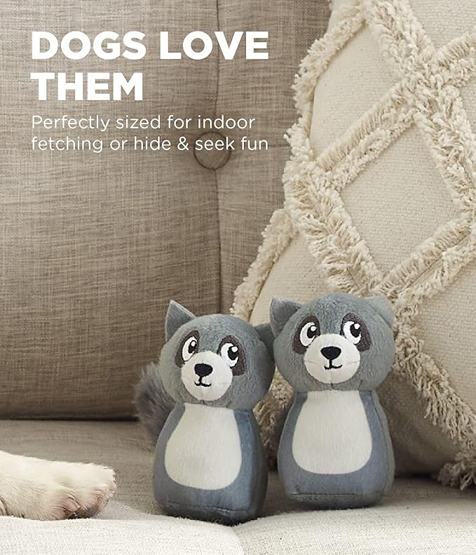 Outward Hound Squeakin' Raccoon Hide A Puzzle Plush Replacement Dog Toys - 3 Pack