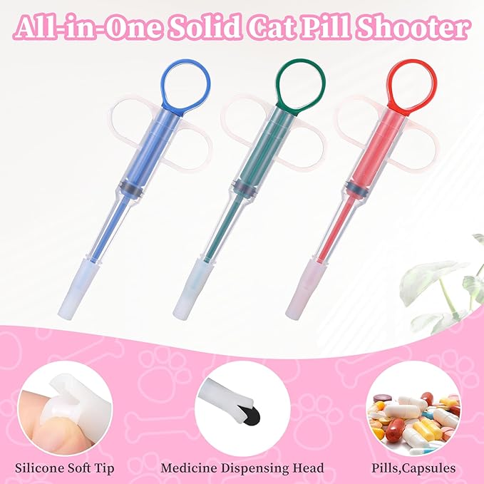 6Pcs Dog Cat Pill Pusher, Feline Pill Pockets Popper Pill Pusher for Cat Dog, Pet Piller Rush Poppers Pet Feeder for Animals, Gifts for Animals Lover