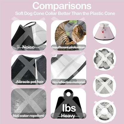 Dog Cone Collar After Surgery, Adjustable Soft Recovery Cone for Small Dogs to Stop Licking, Comfortable Pets Collar for Dogs Anti-Bite Lick Protective Wound
