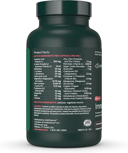 VetriScience Immunity Health Easy-Open Capsules, Immune Plus Supplement for Medium and Large Breed Dogs, Cell Advance Immune and Allergy Support with Antioxidants, Hypoallergenic Formula, 120 Count