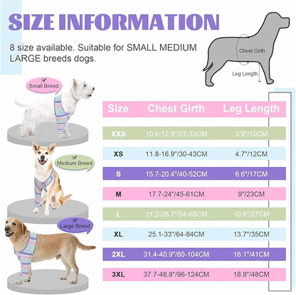 ROZKITCH Dog Recovery Sleeve Front Leg Right Left, Light Arm Protection Keep Bandages in Place for Wound, Stop Chewing Wound Cover ACL Recovery for Sprain CCL Arthritis Joint Care Stripe S