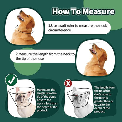 Dog Cone for Large Dogs After Surgery, Soft Dog Cone Collar for Dogs to Stop Licking, Adjustable Comfy E-Collar Alternative Lightweight Post-Surgery Recovery Elizabethan Collar for Pet