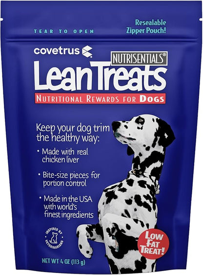 Covetrus Nutrisential Lean Treats for Dogs - Small, Medium & Large Dogs (K9) - Nutritional Low Fat, Bite-Size - Soft Chicken Flavor - 6 Pack - 4oz