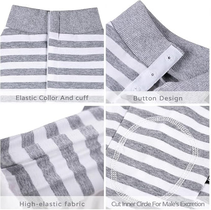 Dog Surgery Recovery Suit,Female Male Puppy Shirt,Dog Spay Neuter Onesie,E-Collar Cone Alternative,Abdominal Wound Protector,Prevent Licking Wound(Gray White Stripe-l)
