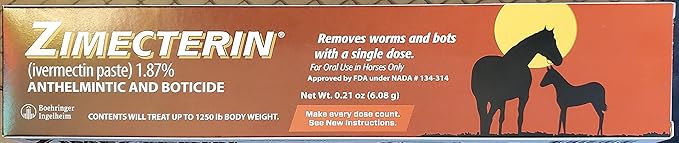 GuHuiKuZimecterin Ivermectin Horse Equine Wormer Bots Parasites Larvae 1.87% Tube OTC