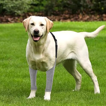 Dog Recovery Suit for Front Legs, Dog Recovery Sleeves After Surgery with Elastic Band, Soft Protective Elbow Braces for Medium Large Dogs, Cone Collar Alternative to Stop Licking Leg Wounds,Grey,3XL