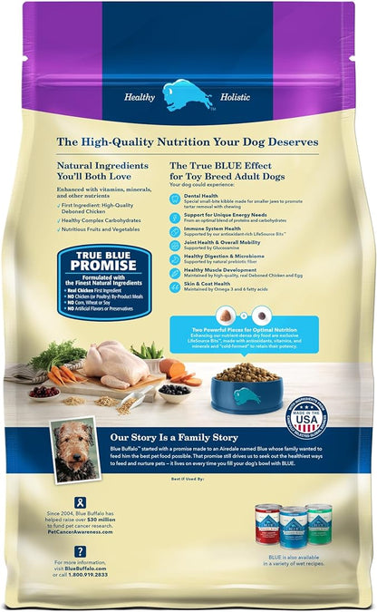 Blue Buffalo Life Protection Formula Toy Breed Adult Dry Dog Food, Supports High Energy Needs, Made with Natural Ingredients, Chicken & Brown Rice Recipe, 4-lb Bag