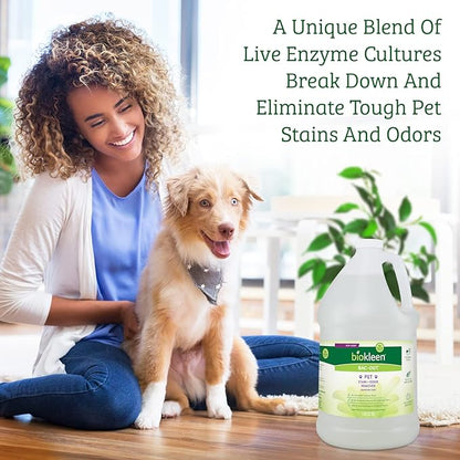 Biokleen Bac-Out Pet Stain Remover - 2 Gallon - Enzymatic, Natural, Destroys Stains & Odors Safely, for Pet Stains on Carpets - Eco-Friendly, Plant-Based