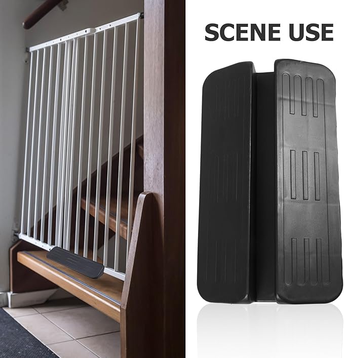 SEWACC Gate Support Feet and Non-Slip Stair Gate Ramp Accessories for Doorway Threshold Black Anti-kick Foot Pedal for Pet for Indoor Use