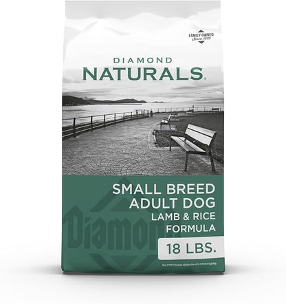 Diamond Naturals Small Breed Lamb and Rice Formula Adult Dry Dog Food with Quality Lean Protein from Real Lamb, Specially for Small Breed Dogs 18lb