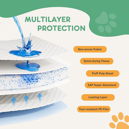 DUMOS 100 Count Puppy Pads for Dogs, 22" x 22" Potty Puppy Training Pad, Dog Cat Pee Pads, Super Absorbency Disposable Pet Leakproof Quick Drying Pad