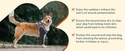 Doggie Stylz Dog Recovery Sleeve Waterproof & Durable Anti-Lick Dog Leg Sleeve Cone Collar Alternative for Pet Wounds – Prevent Licking, Biting & Keep Dry – Front Leg Recovery Sleeve - Hot Spot Wrap