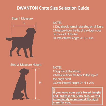 DWANTON Dog Crate Furniture with Cushion, Wooden Kennel Table with Double Doors, Indoor Dog House, Medium Size, 32.5" L, Rustic Brown
