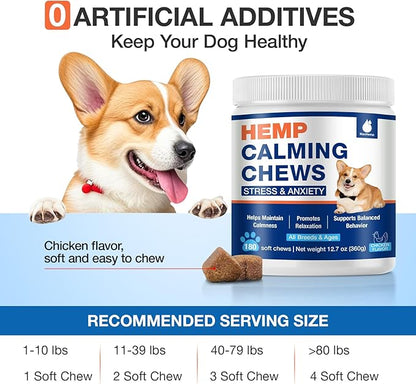 Неmр Calming Chews for Dogs - Advanced Dog Calming Chews - Anxiеty Rеlief Treats Help with Composure, Separation, Barking, Thunderstorms, Strеss Rеlief - Pet Supplement 180 Counts Chicken Flavor