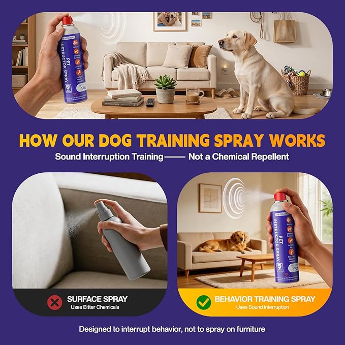AIMSEIZE Dog Training Spray with Citronella: 90ml Humane Dog Corrector Spray for Barking, Jumping & Chewing, Dog Behavior Correction Spray for Medium & Large Dogs