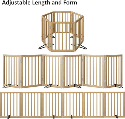 Extra Wide Dog Gates for Doorways, Bamboo Dog Gates for the House Stairs, Freestanding Pet Gates for Dogs, Doogie Puppy Fence Gate