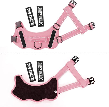 voopet Service Dog Harness, Emotional Support Pet Vest Harness, Reflective Breathable and Adjustable No-Pull ESA Dog Harness for Small Medium Large Dogs (with 4 PCS Removeable Tags)