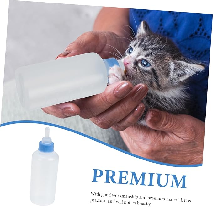 balacoo 6pcs Pet Nursing Bottles for Kittens and Puppies Easy Feeding Cat Milk Bottle for Newborn Animals Practical and Leak Design Blue